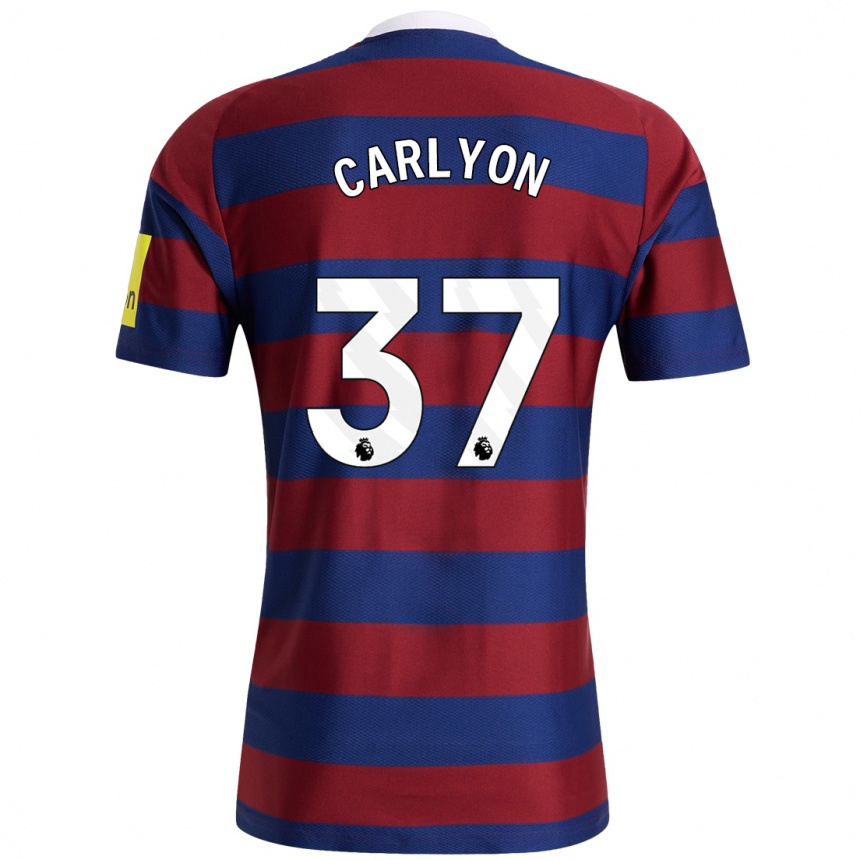 Niño Fútbol Camiseta Nathan Carlyon #37 Burdeos Azul Marino 2ª Equipación 2024/25 Argentina