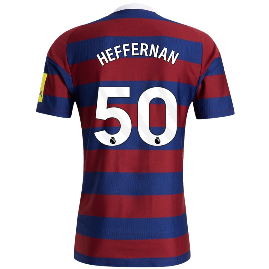 Niño Fútbol Camiseta Cathal Heffernan #50 Burdeos Azul Marino 2ª Equipación 2024/25 Argentina