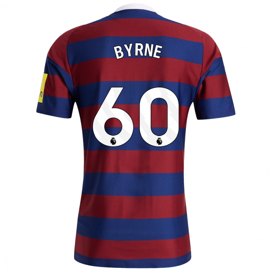 Niño Fútbol Camiseta Reece Byrne #60 Burdeos Azul Marino 2ª Equipación 2024/25 Argentina