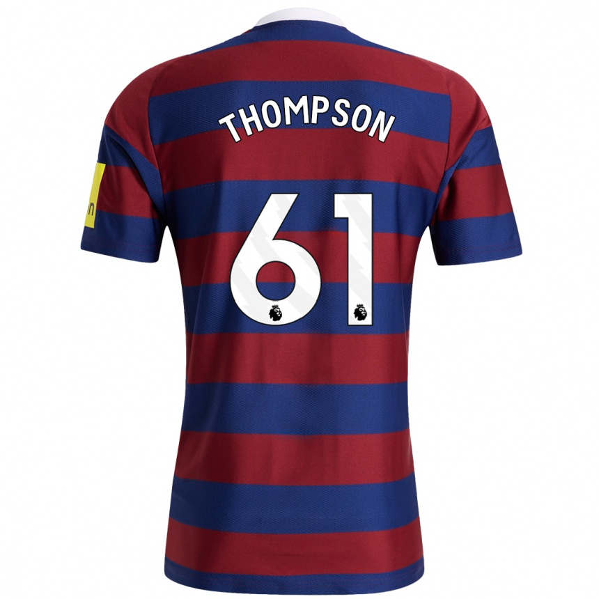 Niño Fútbol Camiseta Max Thompson #61 Burdeos Azul Marino 2ª Equipación 2024/25 Argentina