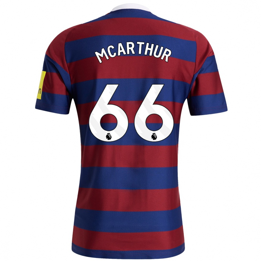 Niño Fútbol Camiseta Charlie Mcarthur #66 Burdeos Azul Marino 2ª Equipación 2024/25 Argentina