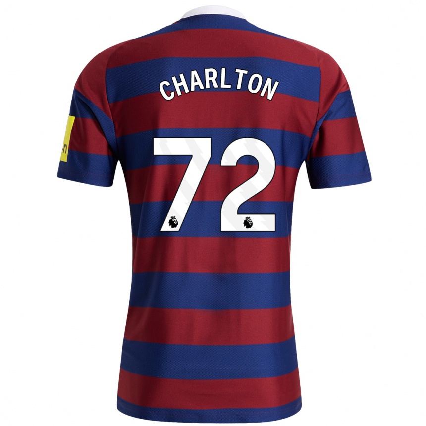 Niño Fútbol Camiseta Dylan Charlton #72 Burdeos Azul Marino 2ª Equipación 2024/25 Argentina