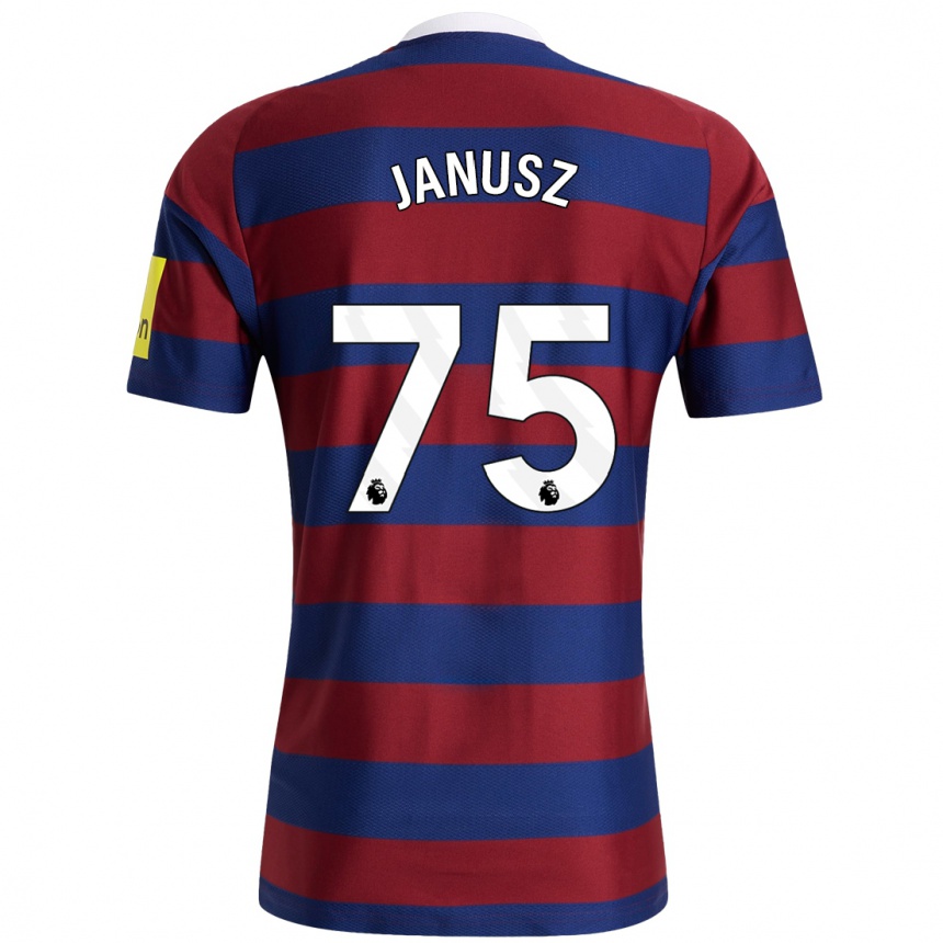 Niño Fútbol Camiseta Adrian Janusz #75 Burdeos Azul Marino 2ª Equipación 2024/25 Argentina