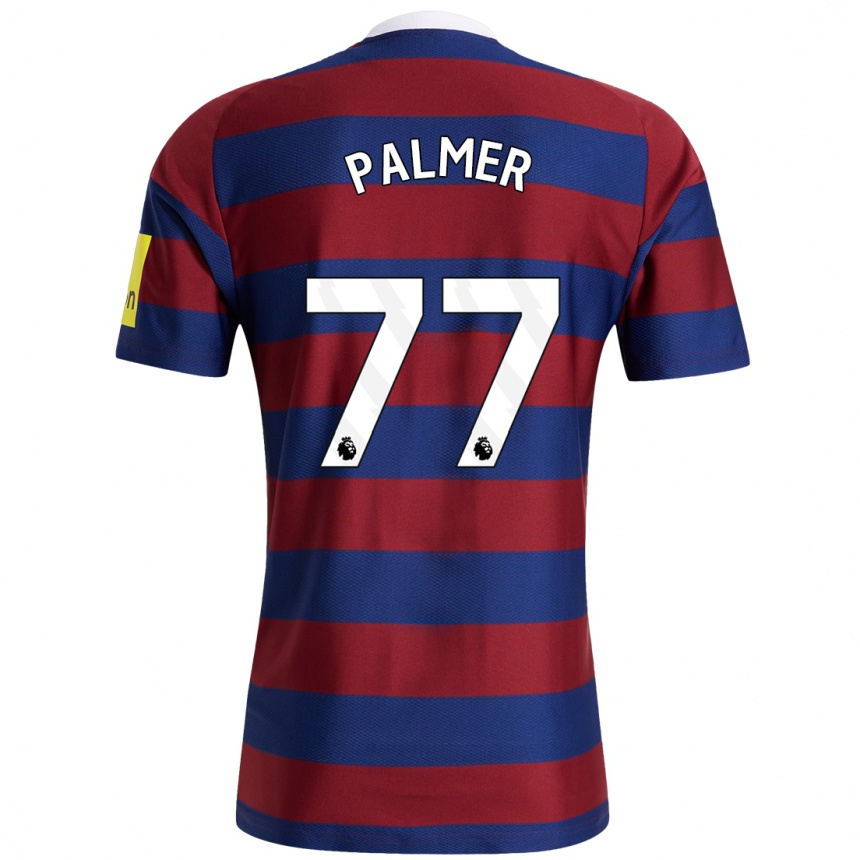 Niño Fútbol Camiseta Darren Palmer #77 Burdeos Azul Marino 2ª Equipación 2024/25 Argentina