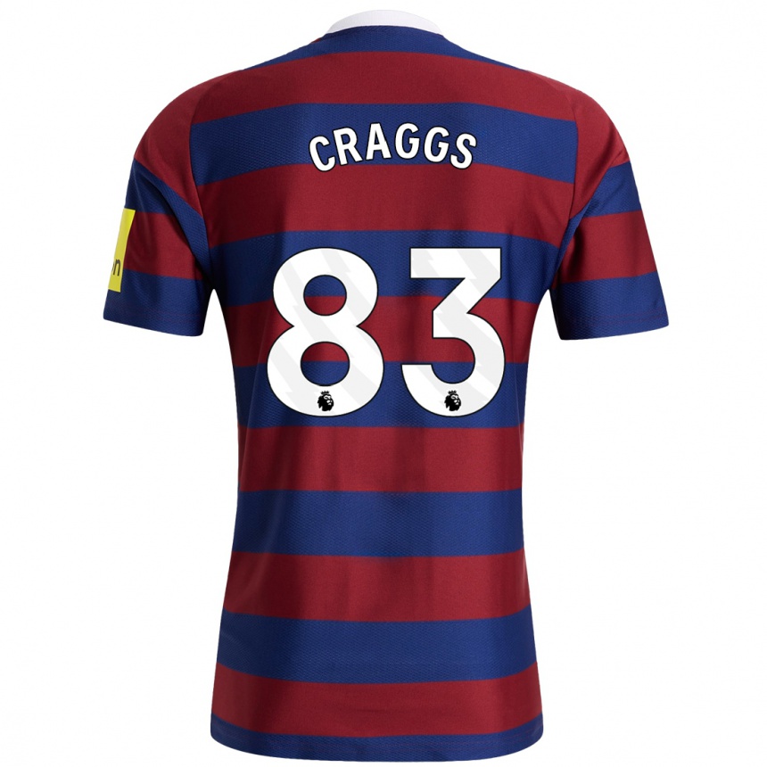 Niño Fútbol Camiseta Luke Craggs #83 Burdeos Azul Marino 2ª Equipación 2024/25 Argentina