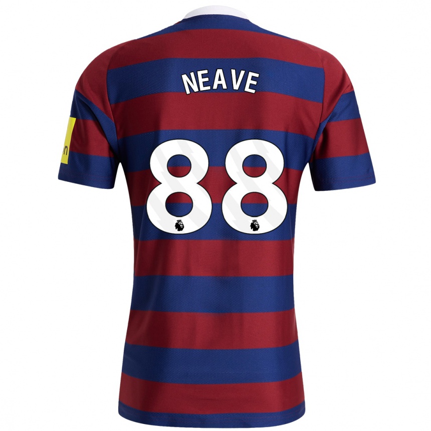 Niño Fútbol Camiseta Sean Neave #88 Burdeos Azul Marino 2ª Equipación 2024/25 Argentina