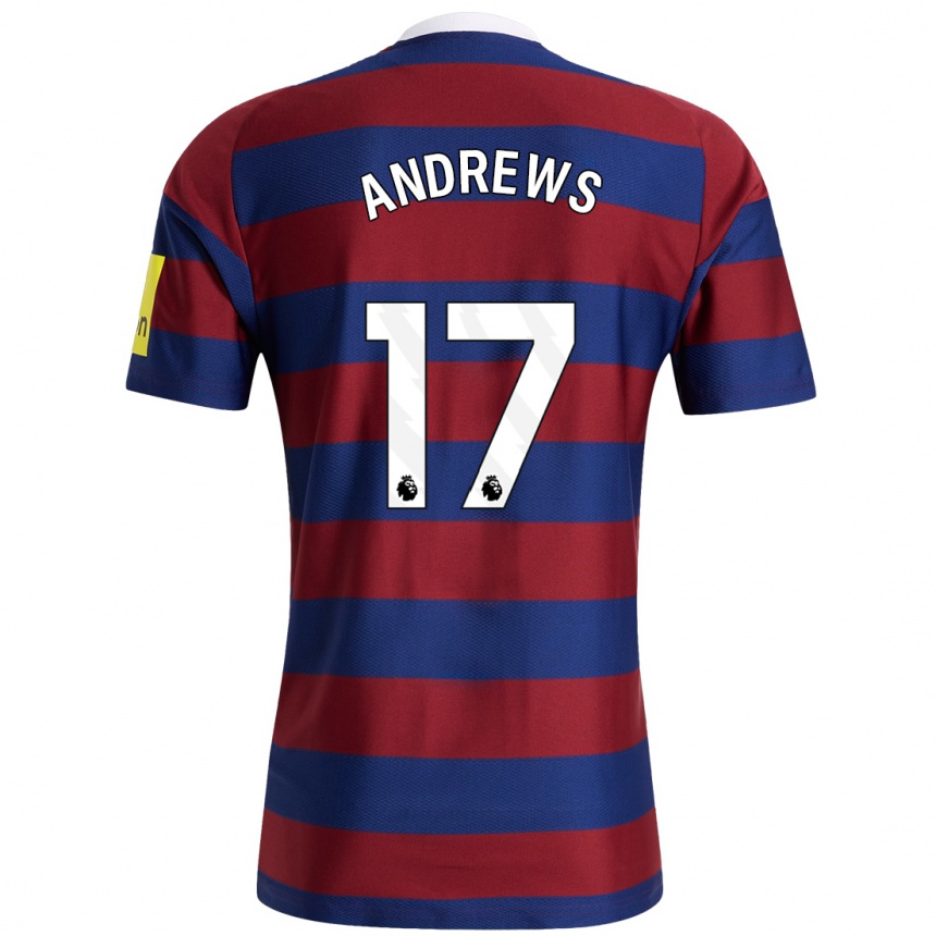 Niño Fútbol Camiseta Amy Andrews #17 Burdeos Azul Marino 2ª Equipación 2024/25 Argentina