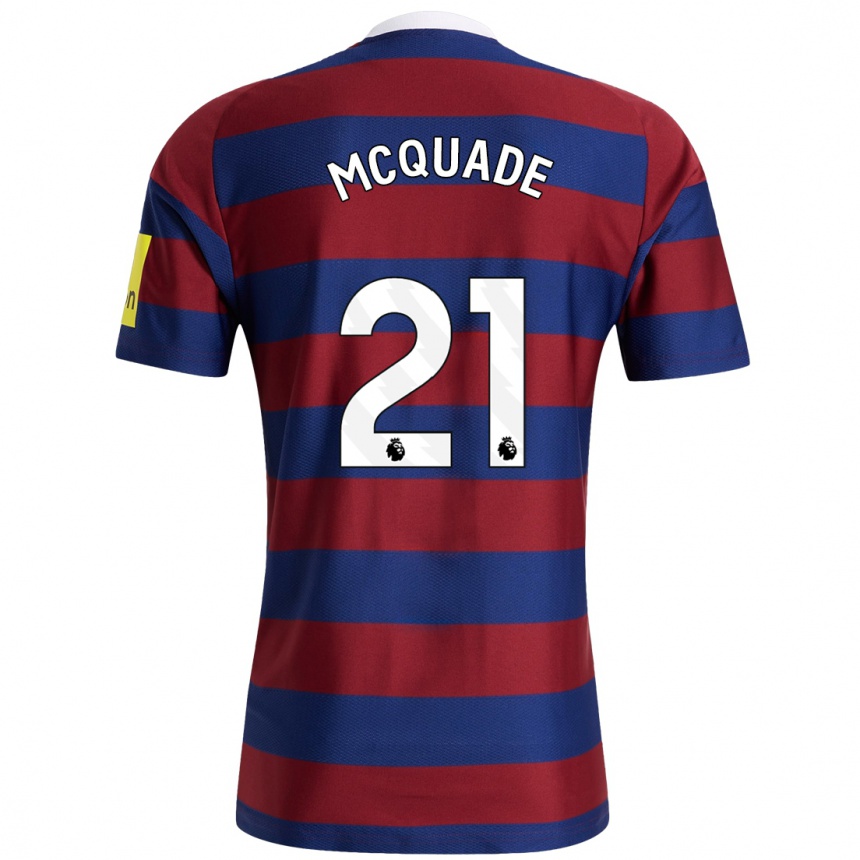 Niño Fútbol Camiseta Jasmine Mcquade #21 Burdeos Azul Marino 2ª Equipación 2024/25 Argentina