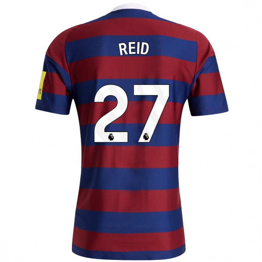 Niño Fútbol Camiseta Hannah Reid #27 Burdeos Azul Marino 2ª Equipación 2024/25 Argentina