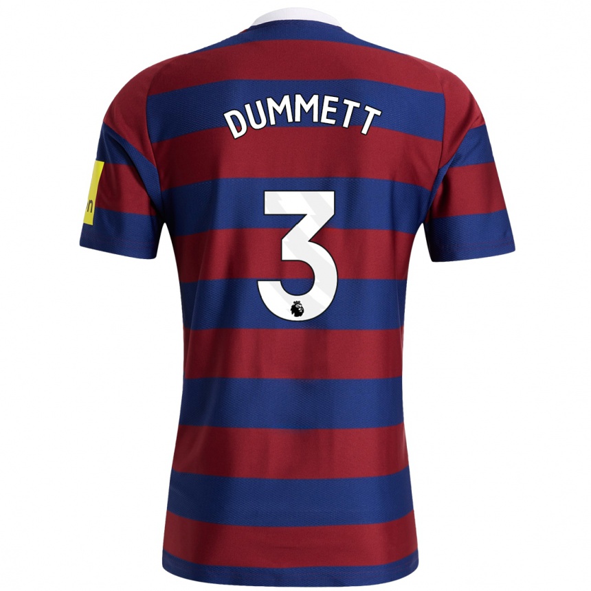 Niño Fútbol Camiseta Paul Dummett #3 Burdeos Azul Marino 2ª Equipación 2024/25 Argentina