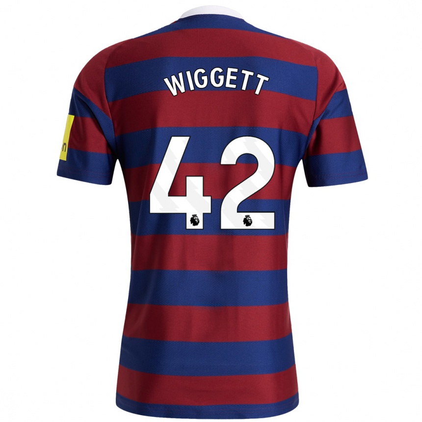 Niño Fútbol Camiseta Charlie Wiggett #42 Burdeos Azul Marino 2ª Equipación 2024/25 Argentina