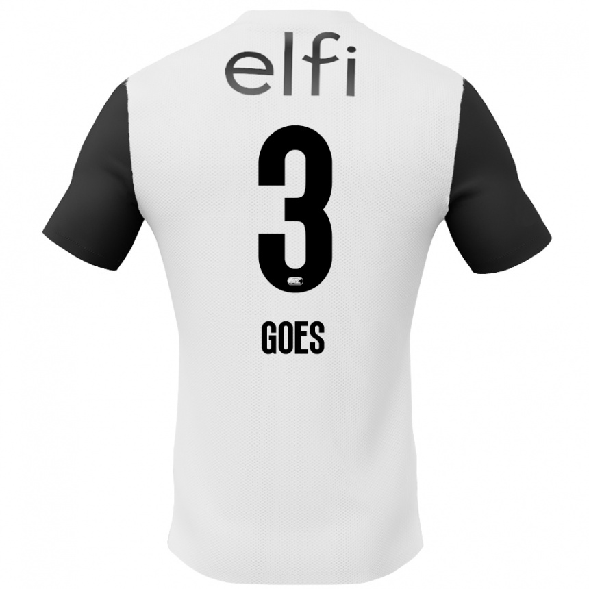 Niño Fútbol Camiseta Wouter Goes #3 Blanco Negro 2ª Equipación 2024/25 Argentina