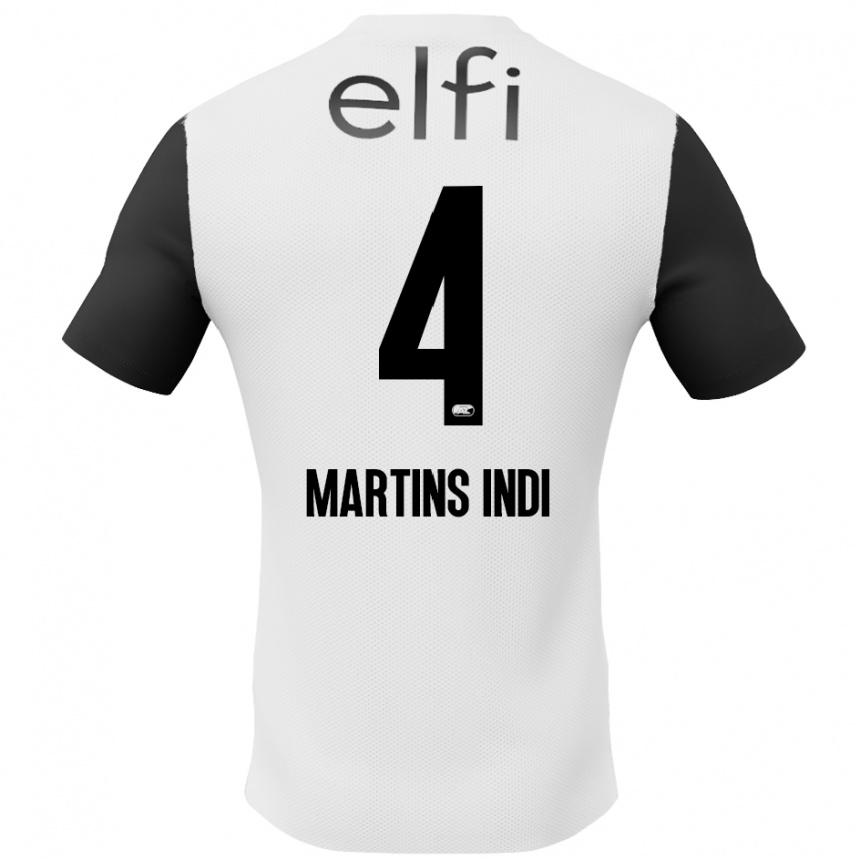 Niño Fútbol Camiseta Bruno Martins Indi #4 Blanco Negro 2ª Equipación 2024/25 Argentina