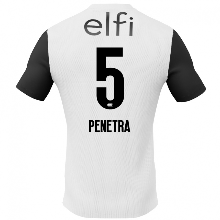 Niño Fútbol Camiseta Alexandre Penetra #5 Blanco Negro 2ª Equipación 2024/25 Argentina