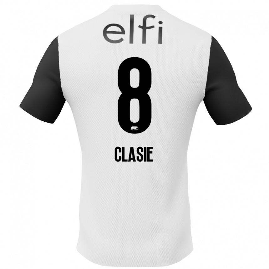 Niño Fútbol Camiseta Jordy Clasie #8 Blanco Negro 2ª Equipación 2024/25 Argentina