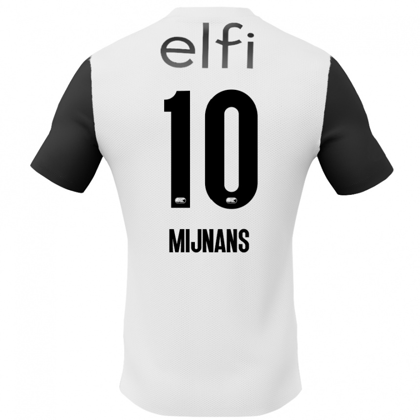 Niño Fútbol Camiseta Sven Mijnans #10 Blanco Negro 2ª Equipación 2024/25 Argentina