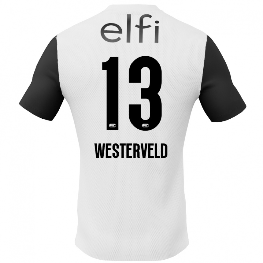 Niño Fútbol Camiseta Sem Westerveld #13 Blanco Negro 2ª Equipación 2024/25 Argentina