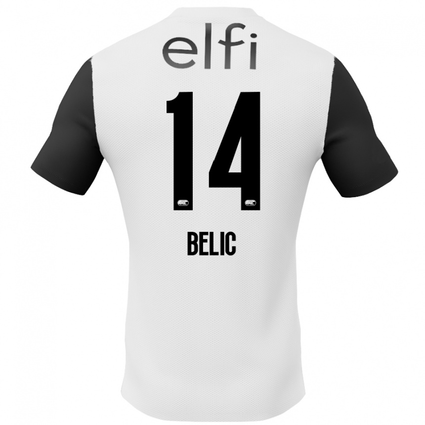 Niño Fútbol Camiseta Kristijan Belic #14 Blanco Negro 2ª Equipación 2024/25 Argentina