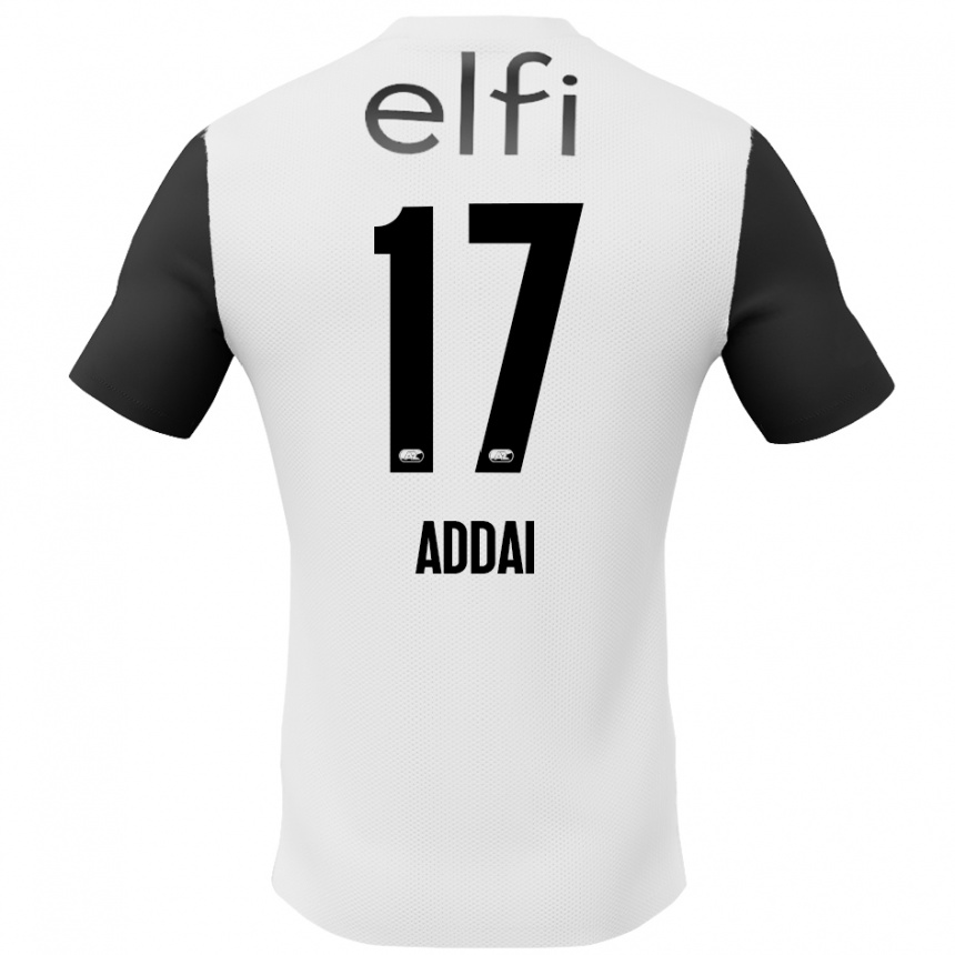 Niño Fútbol Camiseta Jayden Addai #17 Blanco Negro 2ª Equipación 2024/25 Argentina