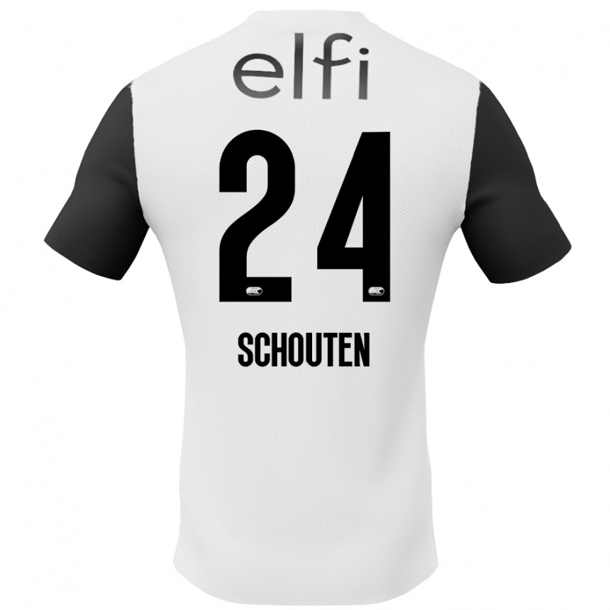 Niño Fútbol Camiseta Lewis Schouten #24 Blanco Negro 2ª Equipación 2024/25 Argentina