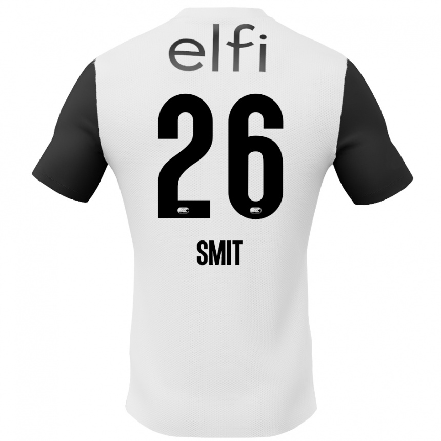 Niño Fútbol Camiseta Kees Smit #26 Blanco Negro 2ª Equipación 2024/25 Argentina