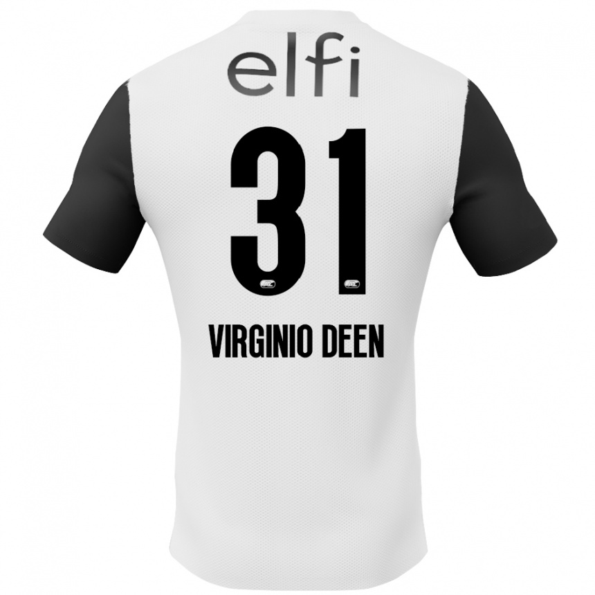 Niño Fútbol Camiseta Daniël Virginio Deen #31 Blanco Negro 2ª Equipación 2024/25 Argentina