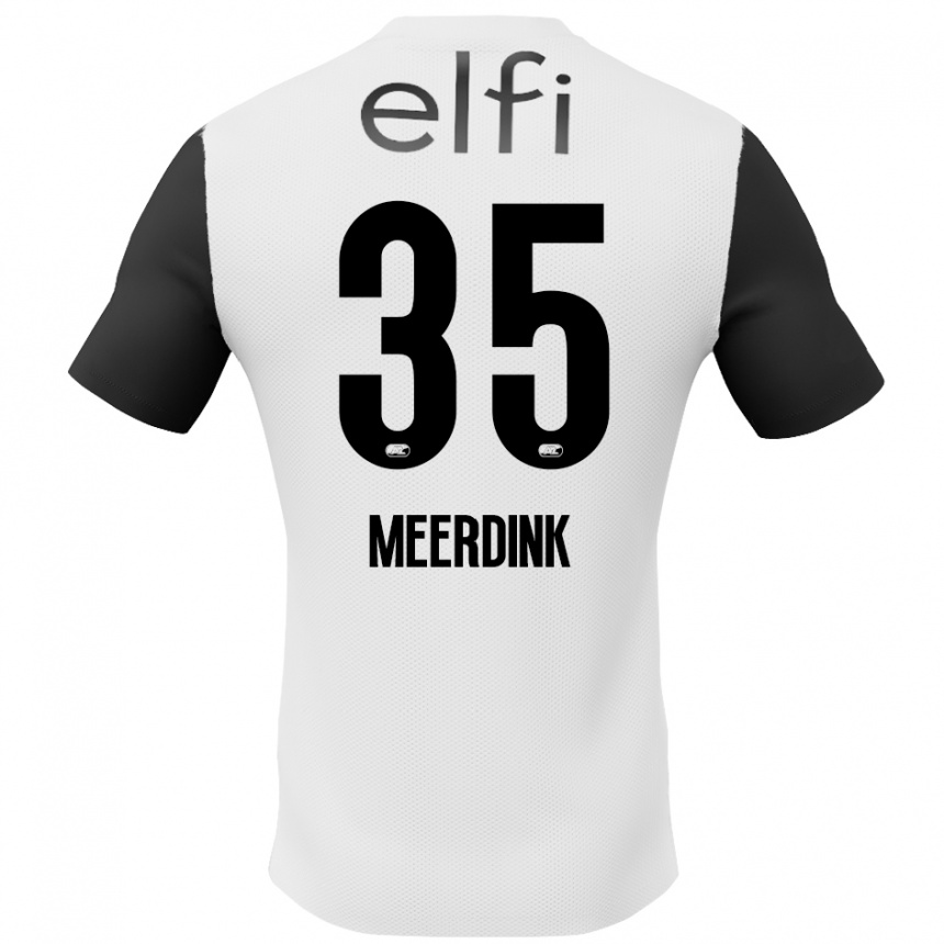 Niño Fútbol Camiseta Mexx Meerdink #35 Blanco Negro 2ª Equipación 2024/25 Argentina