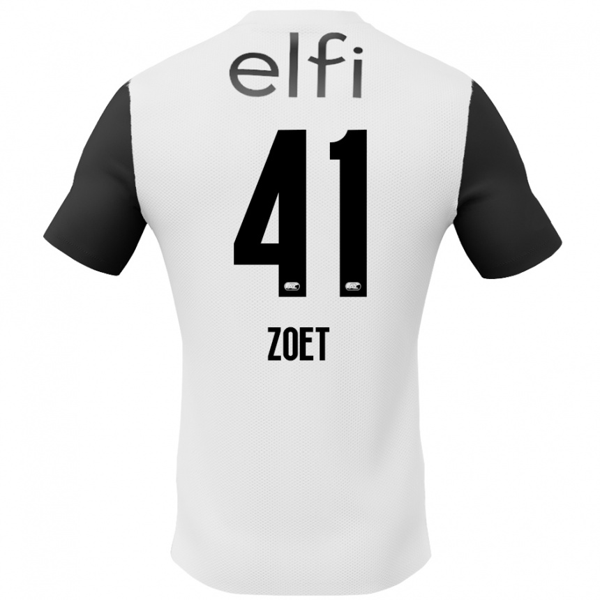 Niño Fútbol Camiseta Jeroen Zoet #41 Blanco Negro 2ª Equipación 2024/25 Argentina