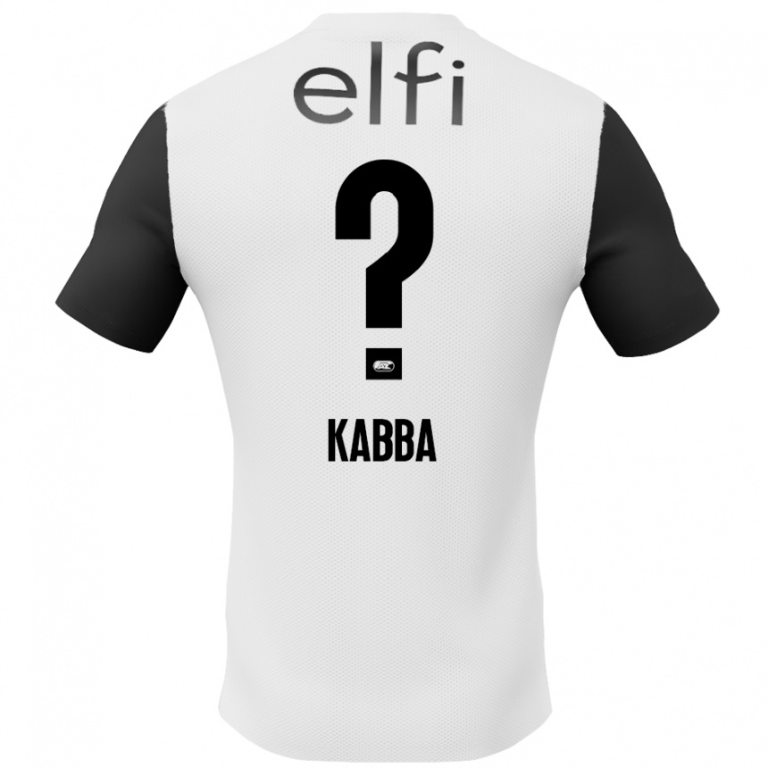 Niño Fútbol Camiseta Arouna Kabba #0 Blanco Negro 2ª Equipación 2024/25 Argentina