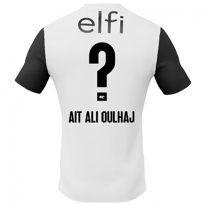 Niño Fútbol Camiseta Adam Ait Ali Oulhaj #0 Blanco Negro 2ª Equipación 2024/25 Argentina