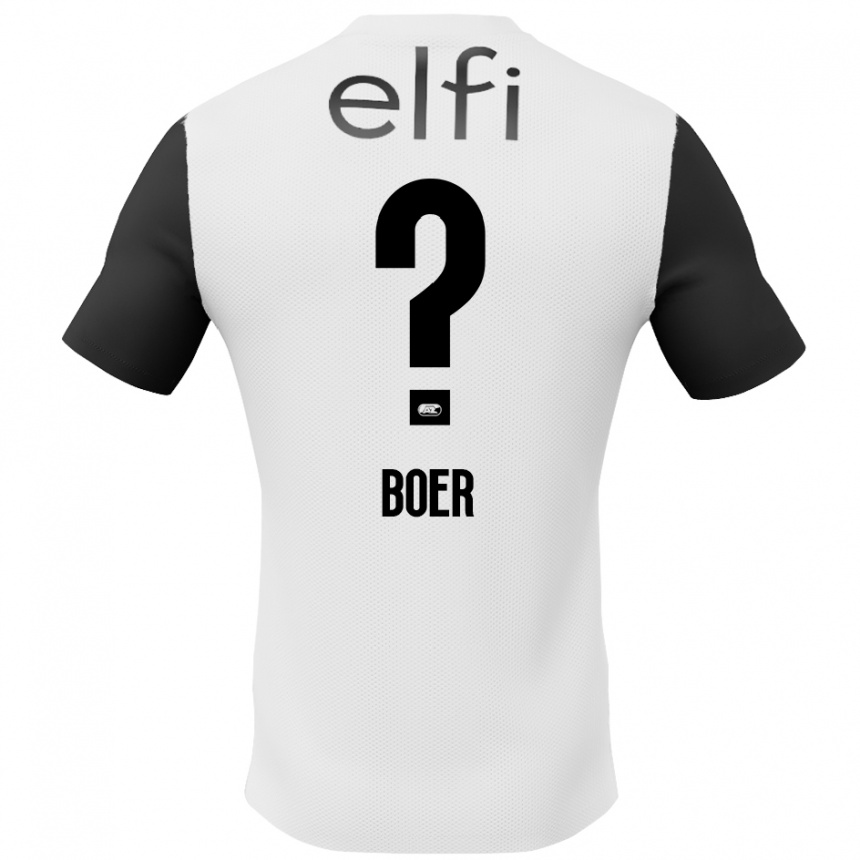 Niño Fútbol Camiseta Lars Boer #0 Blanco Negro 2ª Equipación 2024/25 Argentina