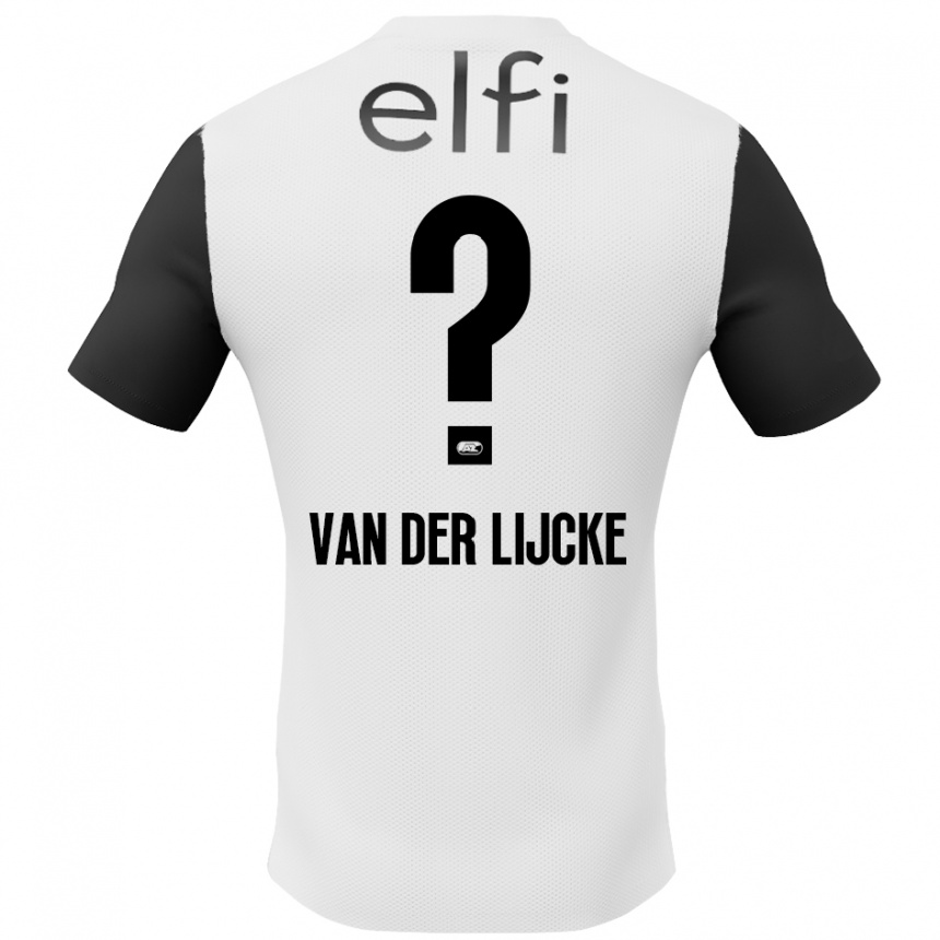 Niño Fútbol Camiseta Donny Van Der Lijcke #0 Blanco Negro 2ª Equipación 2024/25 Argentina