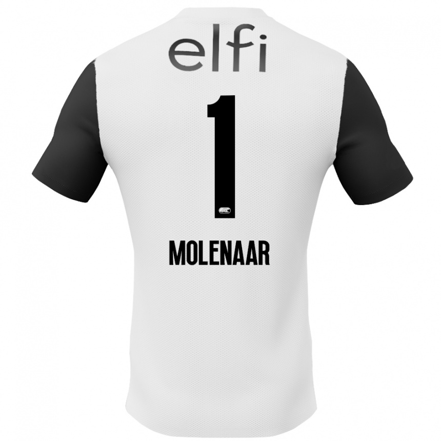 Niño Fútbol Camiseta Finn Molenaar #1 Blanco Negro 2ª Equipación 2024/25 Argentina