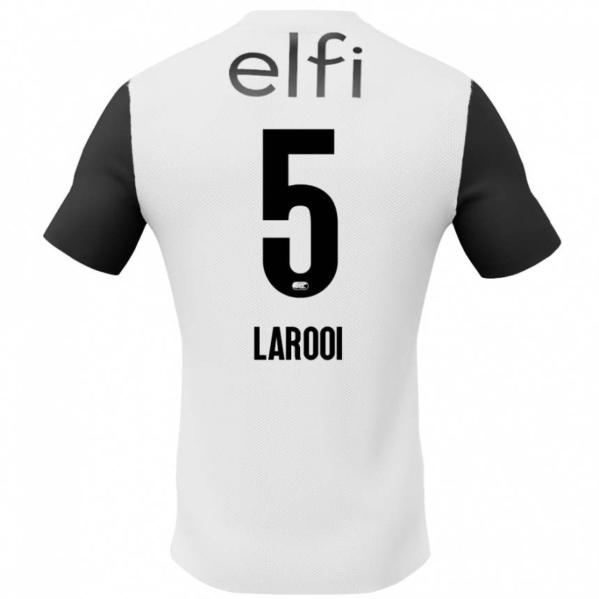 Niño Fútbol Camiseta Finn Larooi #5 Blanco Negro 2ª Equipación 2024/25 Argentina