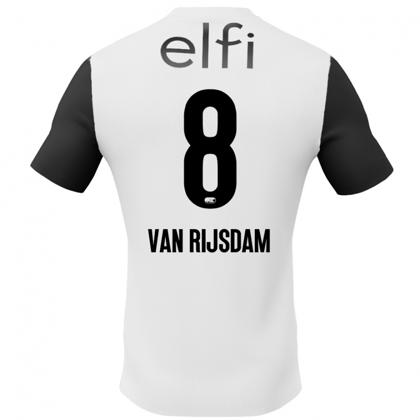 Niño Fútbol Camiseta Julian Van Rijsdam #8 Blanco Negro 2ª Equipación 2024/25 Argentina