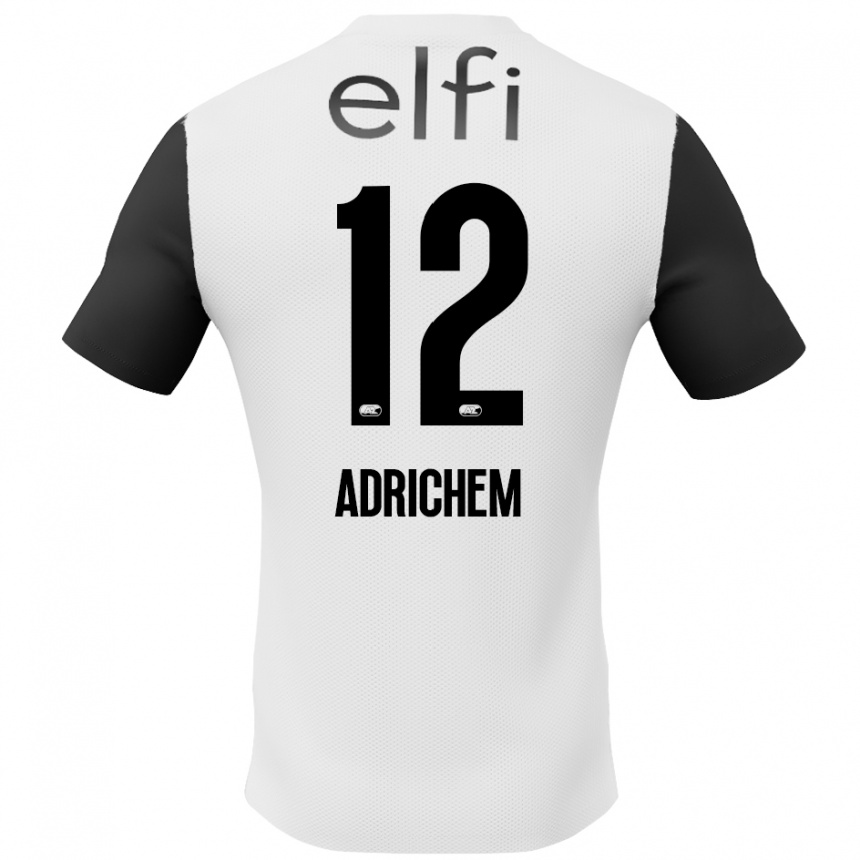 Niño Fútbol Camiseta Mees Adrichem #12 Blanco Negro 2ª Equipación 2024/25 Argentina