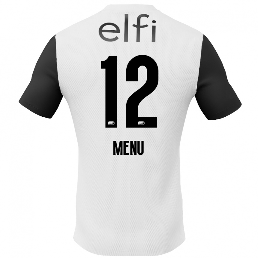 Niño Fútbol Camiseta Mathijs Menu #12 Blanco Negro 2ª Equipación 2024/25 Argentina