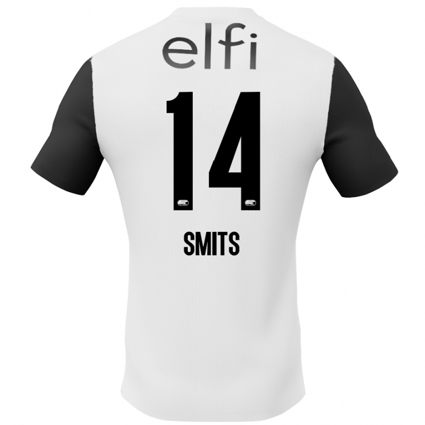 Niño Fútbol Camiseta Anthony Smits #14 Blanco Negro 2ª Equipación 2024/25 Argentina