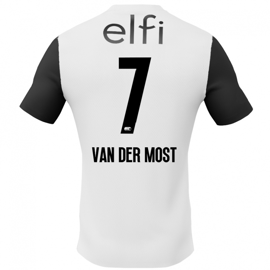 Niño Fútbol Camiseta Veerle Van Der Most #7 Blanco Negro 2ª Equipación 2024/25 Argentina