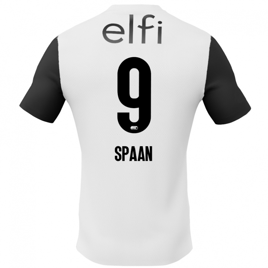 Niño Fútbol Camiseta Floor Spaan #9 Blanco Negro 2ª Equipación 2024/25 Argentina