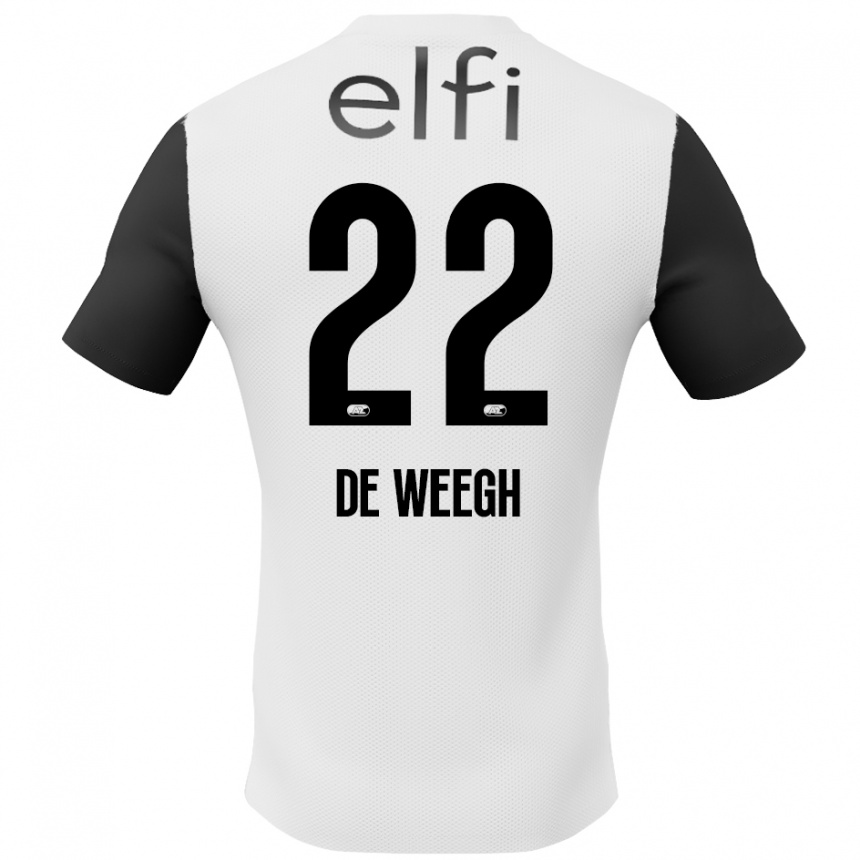 Niño Fútbol Camiseta Bo Op De Weegh #22 Blanco Negro 2ª Equipación 2024/25 Argentina