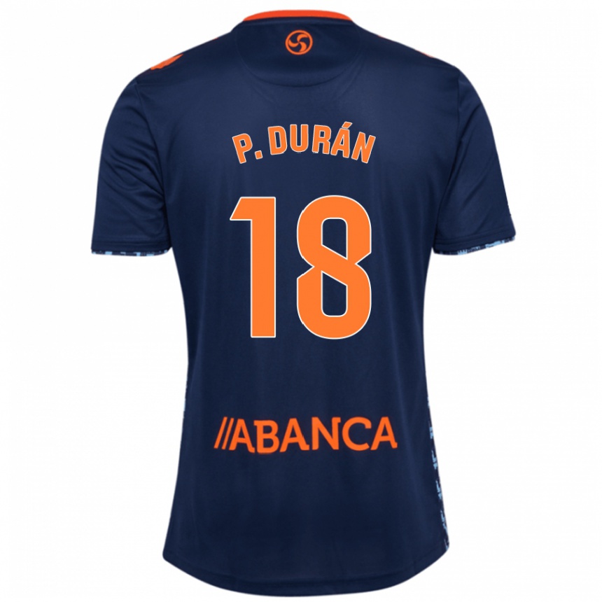 Niño Fútbol Camiseta Pablo Durán #18 Azul Marino 2ª Equipación 2024/25 Argentina