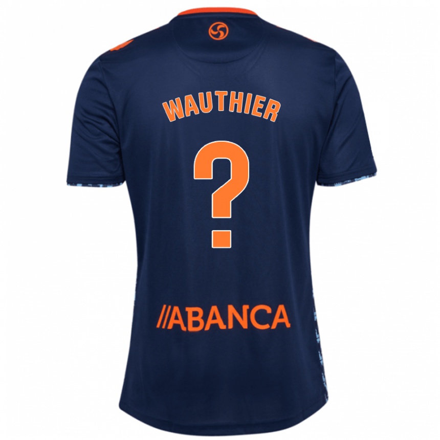 Niño Fútbol Camiseta Hugo Wauthier #0 Azul Marino 2ª Equipación 2024/25 Argentina