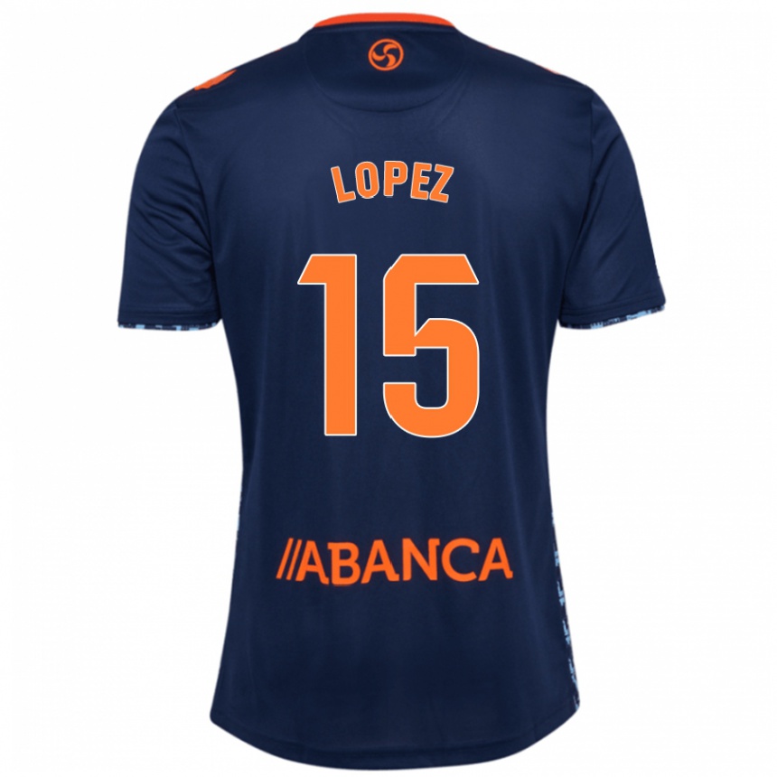 Niño Fútbol Camiseta Fer López #15 Azul Marino 2ª Equipación 2024/25 Argentina