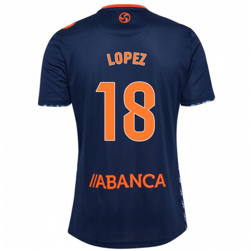 Niño Fútbol Camiseta Joel López #18 Azul Marino 2ª Equipación 2024/25 Argentina