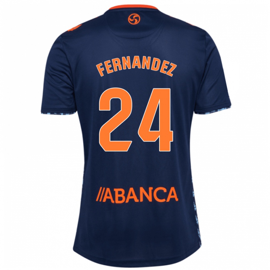 Niño Fútbol Camiseta César Fernández #24 Azul Marino 2ª Equipación 2024/25 Argentina