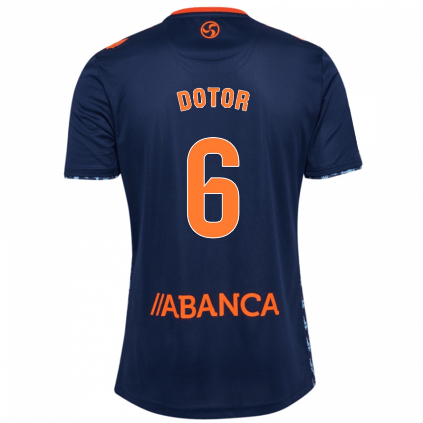 Niño Fútbol Camiseta Carlos Dotor #6 Azul Marino 2ª Equipación 2024/25 Argentina