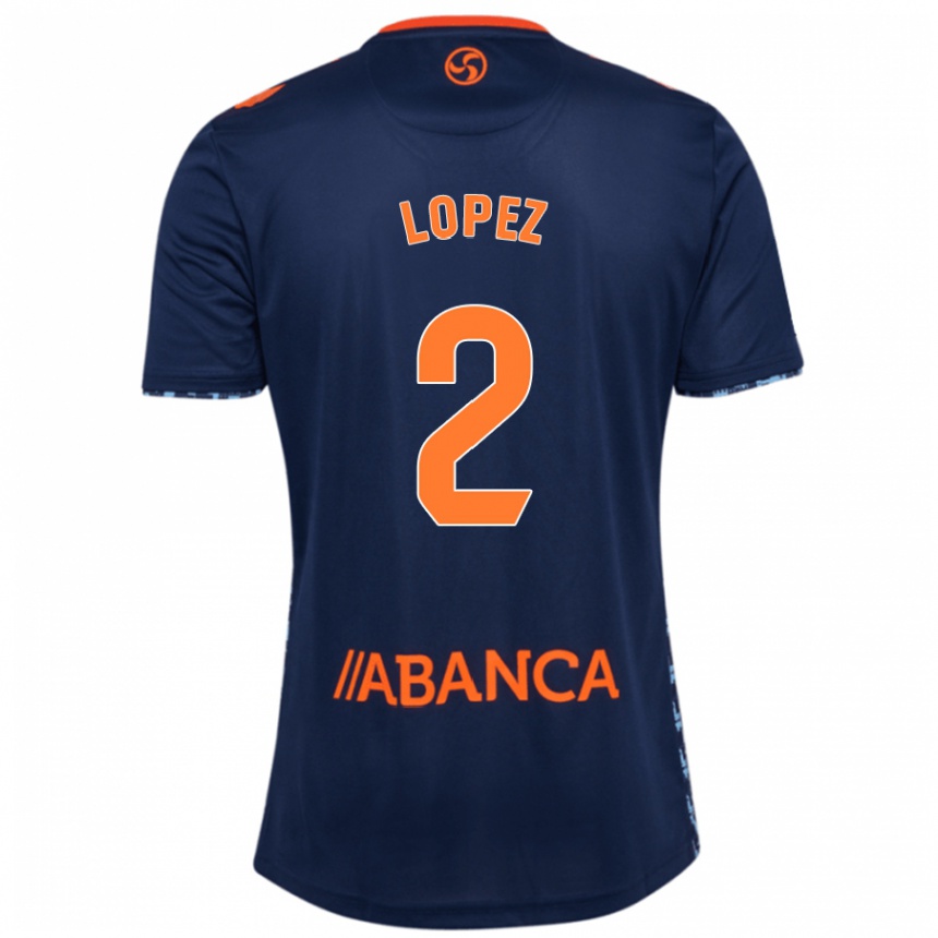 Niño Fútbol Camiseta Iván López #2 Azul Marino 2ª Equipación 2024/25 Argentina