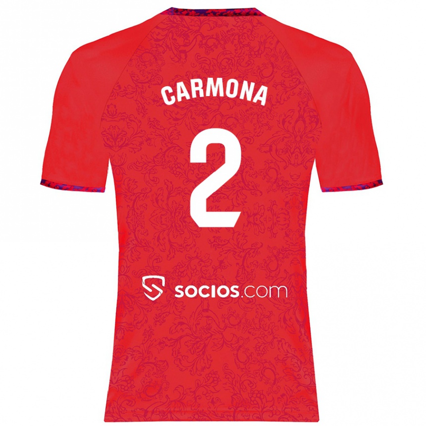 Niño Fútbol Camiseta José Ángel Carmona #2 Rojo 2ª Equipación 2024/25 Argentina