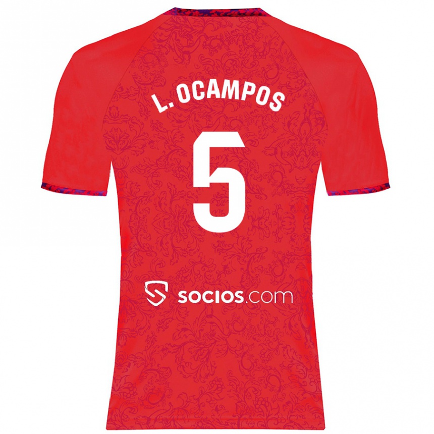 Niño Fútbol Camiseta Lucas Ocampos #5 Rojo 2ª Equipación 2024/25 Argentina